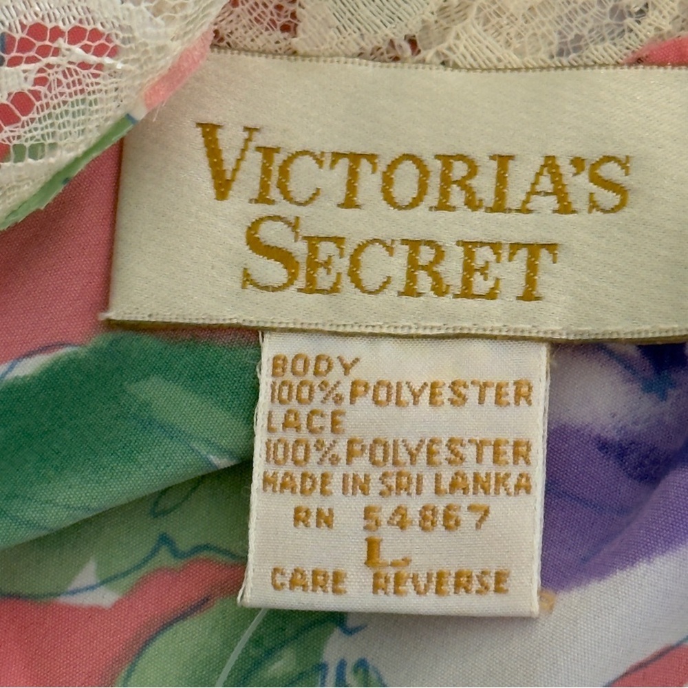 Vintage NWT 80’s 90’s Gold Label 
Victoria’s Secret Floral Lace Peignoir Set - Picture 11 of 13